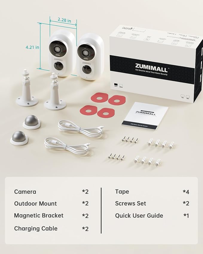 ZUMIMALL Security Cameras Wireless Outdoor, 2 Packs, 2K Cameras - Image 8