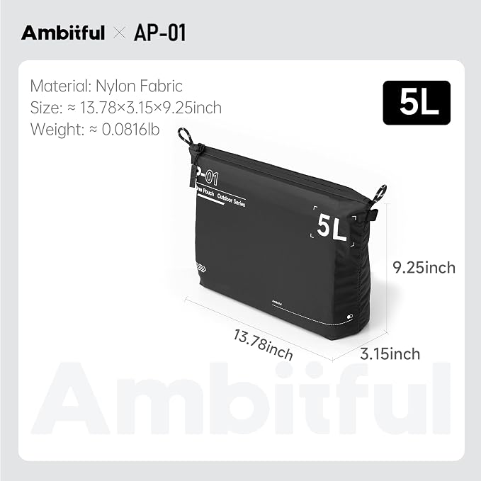 AMBITFUL AP-01 Water-Resistant Organizer Pouch, Ultra-Light Travel Storage Bag - Image 8