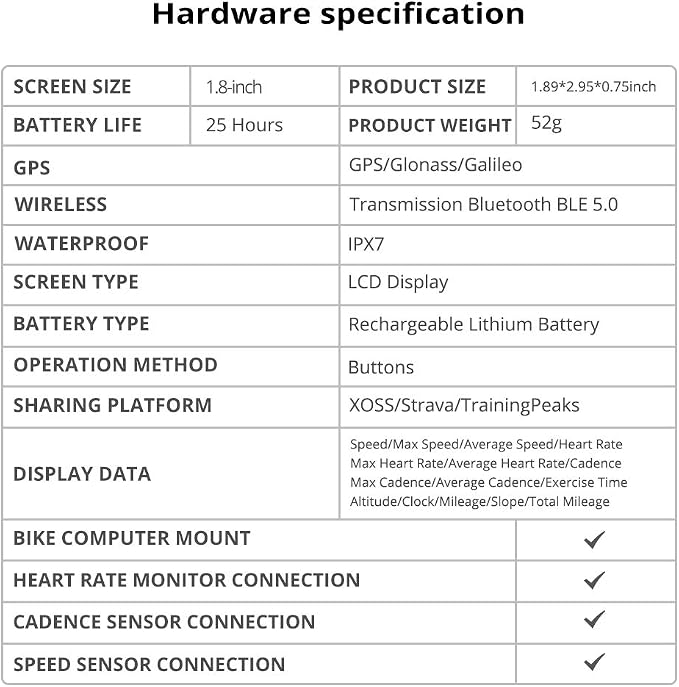 XOSS G+ GPS Bike Computer, Wireless Bicycle Speedometer Odometer - Image 9