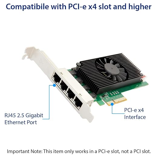 Quad 2.5 Gigabit Ethernet PCI-E Network Expansion Card RJ45 LAN Adapter Low - Image 6
