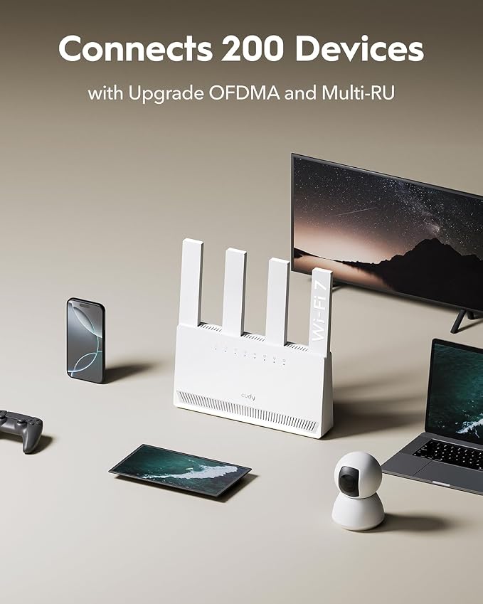 Cudy Dual Band BE3600 Wi-Fi 7 Router WR3600E 4 Gigabit Ports, 2.0 GHz Quad Core - Image 6