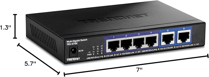 TRENDnet 6-Port 10G Switch, 4 x 2.5G RJ-45 Base-T Ports, 2 x 10G RJ-45 Ports - Image 19