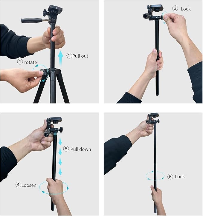 71″ Camera Tripod Aluminum Tall Tripod Stand Compatible - Image 9
