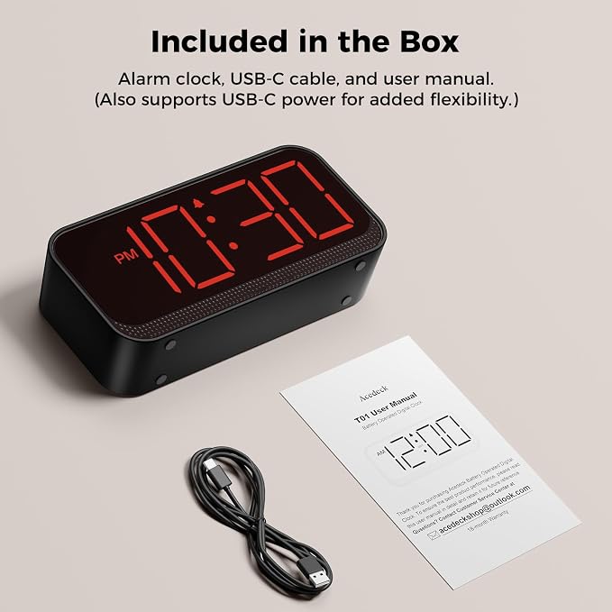 Acedeck Battery Operated Alarm Clock - Image 9