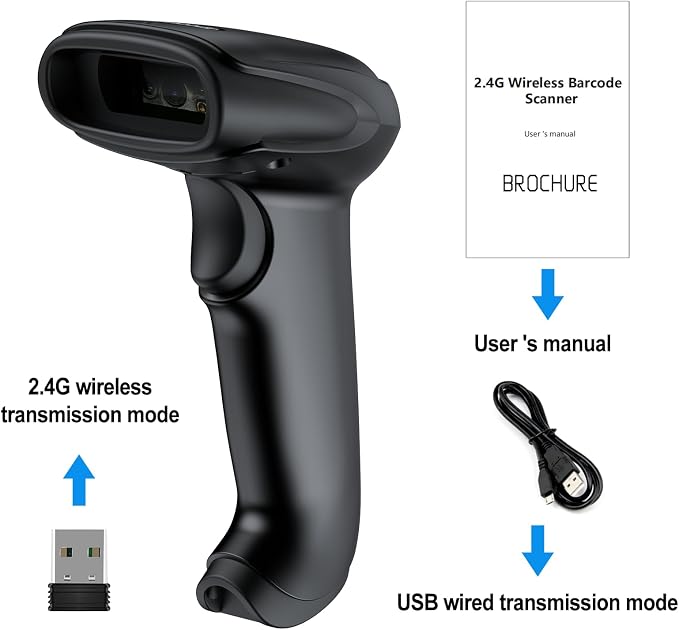 Symcode 2D Wireless Barcode Scanner, 1D QR Bar Code Reader Scanner Automatic - Image 9