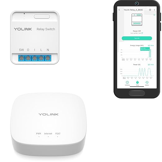 YoLink Relay Switch for Indoor Lighting, Home Appliances, Electric Circuits by YoLink