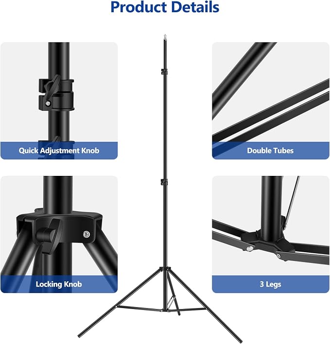 Neewer T-Shaped Background Backdrop Support Stand Kit, 8.5ft/2.6m Tall - Image 8