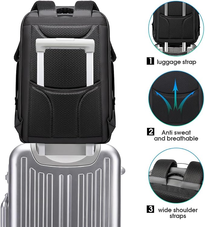 BANGE Anti Theft Backpack With TSA Lock, Waterproof Backpacks With YKK Zipper - Image 7