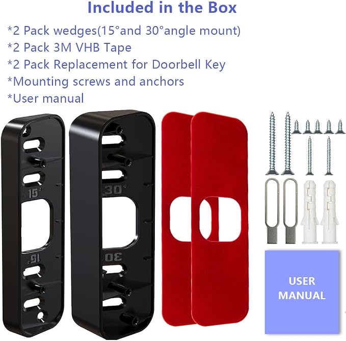 All-New Blink Doorbell Corner Mount, No-Drill Mounting Bracket Adjustable Angle - Image 7