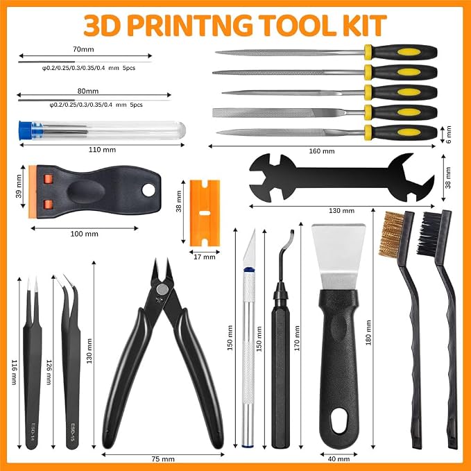 50Pcs 3D Printer Tool Kit & Accessories - Image 7