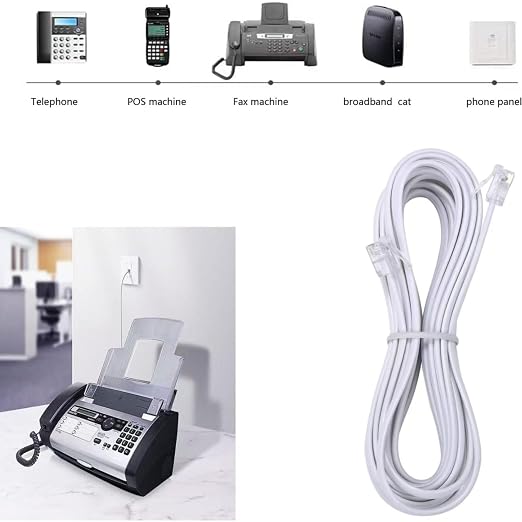EZYUMM 15ft Telephone Extension Cord, Standard RJ11 Phone Cable - Image 6