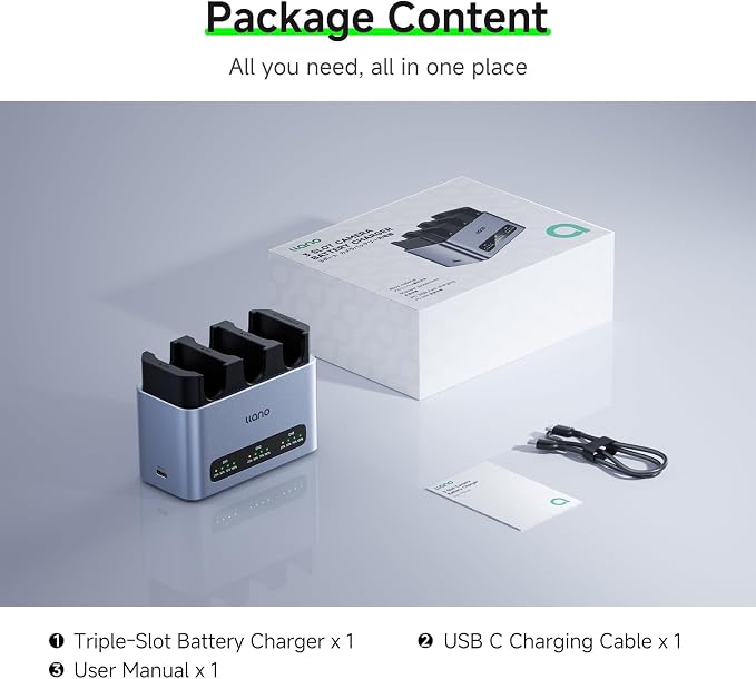Llano 30W LP-E6NH LP-E6P Battery Charger: Fast Three Slot - Image 8