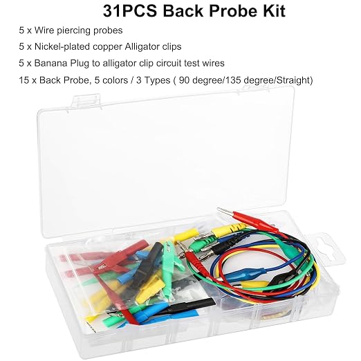 Linkhood 31PCS Back Probe Kit, Banana Plug to Copper Alligator Clip Automotive - Image 7