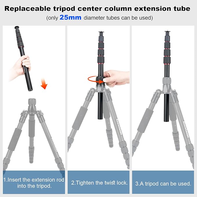 Koolehaoda 57" Aluminum Tripod Extension Centre Column Extender | 5 Section - Image 7