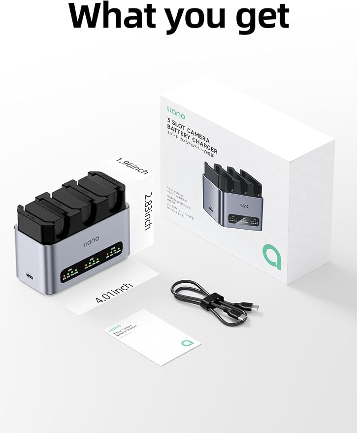 llano 3-Pack 2400mAH NP-FZ100 Battery & 30W Fast Charger Set:Triple Slot - Image 7