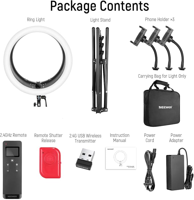 NEEWER 19 inch 2.4G Ring Light - Image 9