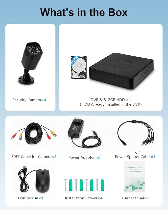 4CH 1080P Wired Security Camera System, AIWIXEN CCTV DVR - Image 9