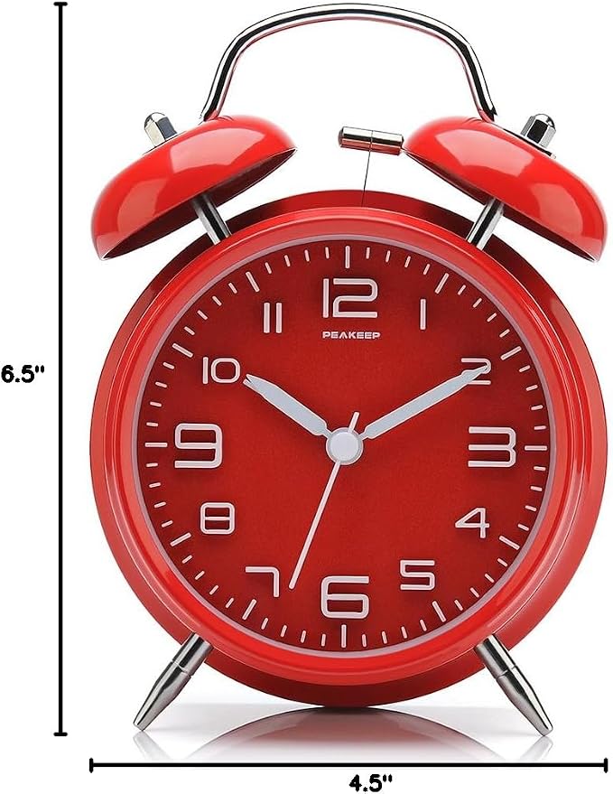 Peakeep 4.5 Inches Twin Bell Loud Alarm Clock - Image 8
