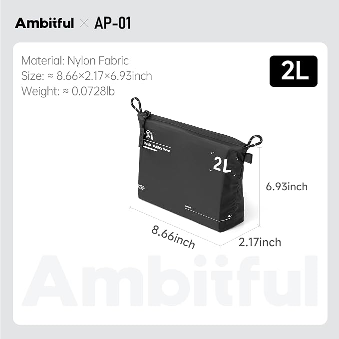 AMBITFUL AP-01 Water-Resistant Organizer Pouch, Ultra-Light Travel Storage Bag - Image 8