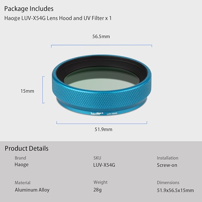 Haoge LUV-X54G Metal Lens Hood - Image 8
