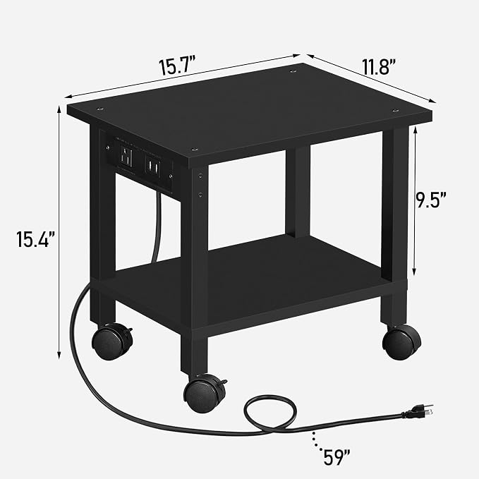 TUTOTAK 2 Tier Printer Stand, Rolling Printer Cart - Image 7