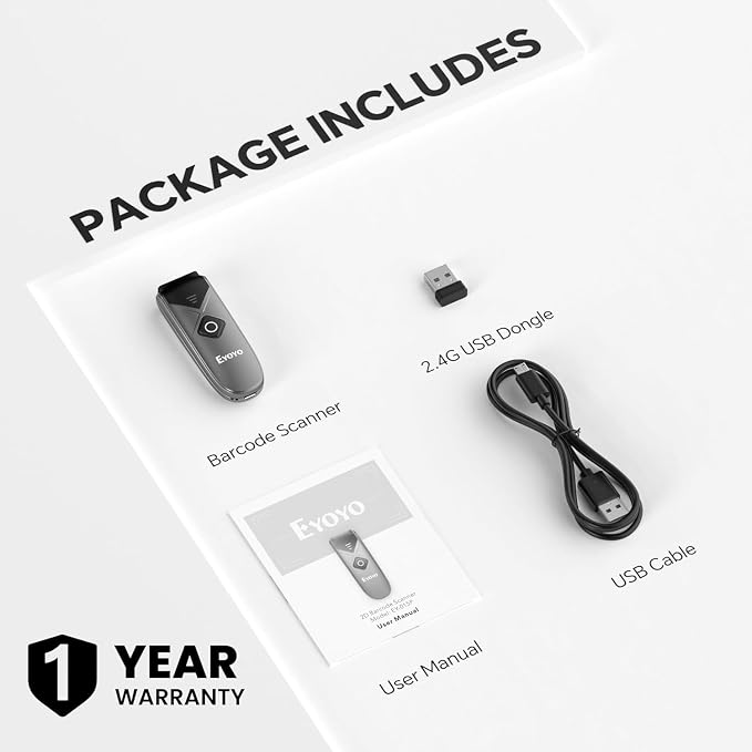 Eyoyo 2-Pack Mini QR 2D&1D Bluetooth Barcode Scanner Portable Wireless Barcode - Image 9