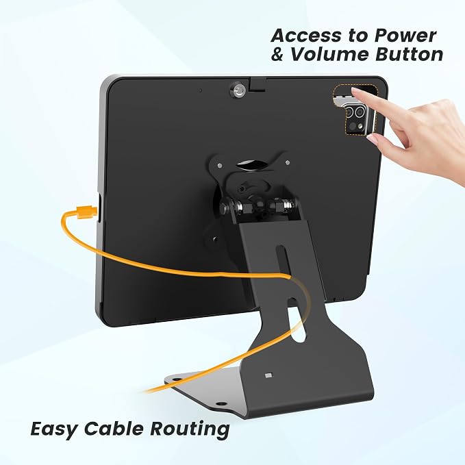 iPad POS Stand for Desk Heavy Metal Flip Lockable Rotate Swivel for iPad 10th - Image 8