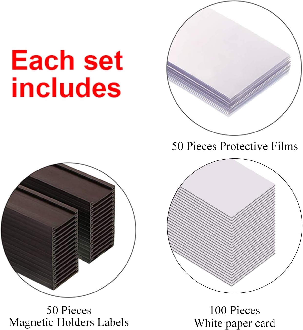 C Channel Magentic Label Holders 1.2x4 Inch,Magnetic Labels for File Cabinets,Pack of 50
