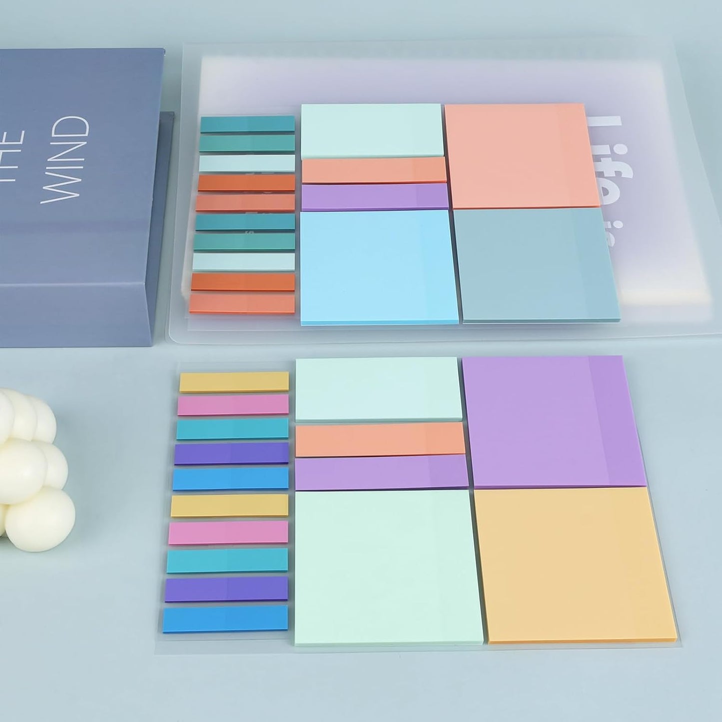 Temiary 500 Sheets Transparent Vintage Sticky Notes 3 x 3 inch, Clear Sticky Note Waterproof See Through Memo Pad, Translucent Writable Index Book Tabs for Annotating Supplies Office & School