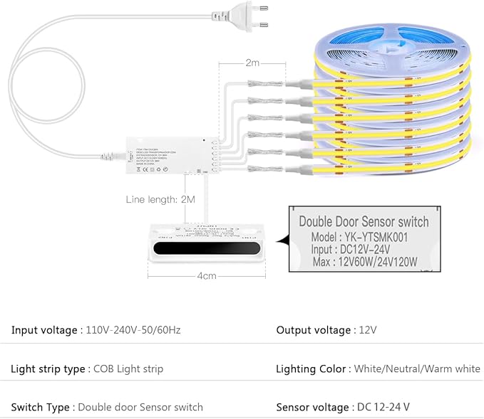 AIMENGTE 12V COB LED Cabinet Lights Strip - Image 7