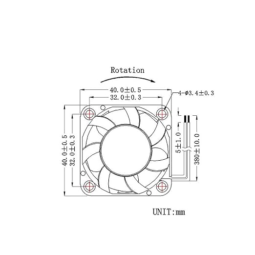 40mm X 07mm Mini Fan 40 X 40 X 07mm, AD0412HB-K96, 4CM PC Cooling Fans 12V 0.08A - Image 7