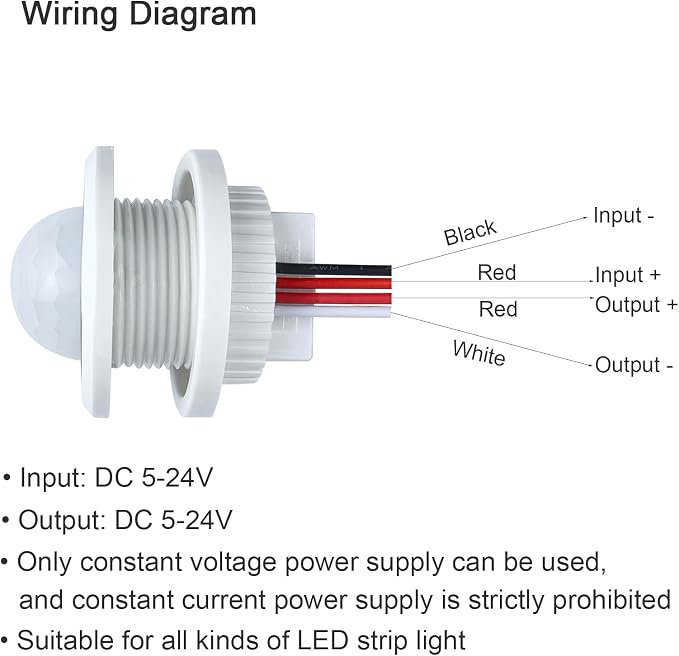 DC 12V/24V Motion Sensor Light Switch, PIR Smart Infrared Human Body Detection - Image 5
