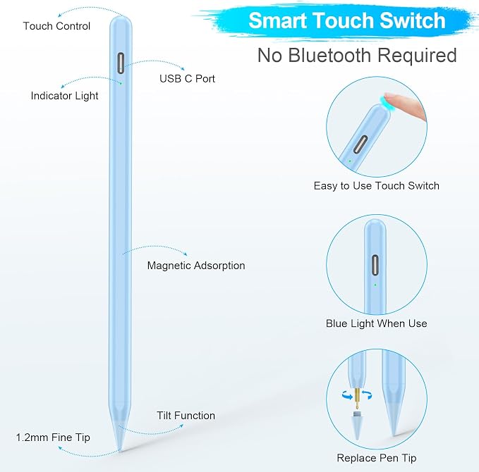 Stylus Pen for iPad A16/10th/9th Generation, 10Mins Fast Charge for Apple - Image 7