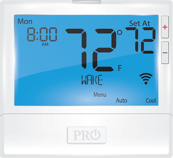 PRO1 T855iSH 8” Backlit WiFi Thermostat, 7-Day Programmable, 2H/2C Conventional by PRO1+IAQ