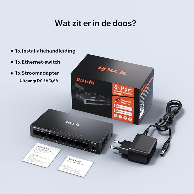 Tenda 8 Port Gigabit Switch, Unmanaged Network Switch, Ethernet Switch - Image 7