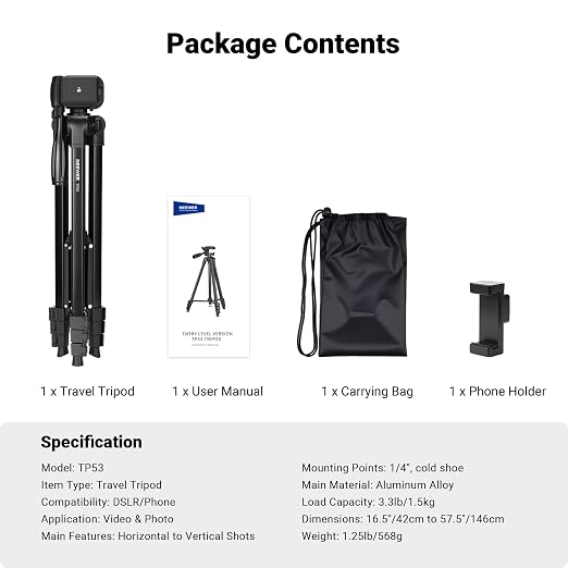NEEWER Entry Level Version Tripod - Image 9