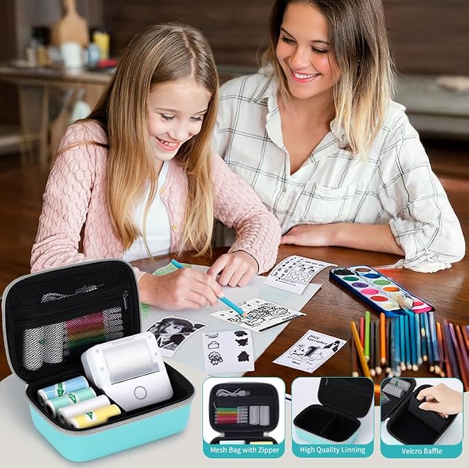 Carrying Case for Print Pods Mini Printer, Portable Mini Thermal Sticker Maker - Image 9