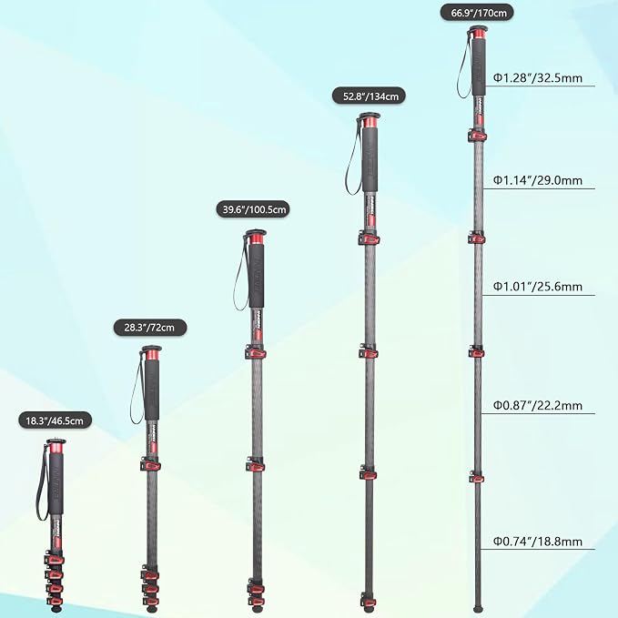 Camera Monopod INNOREL VM80C Carbon Fiber Portable Compact Lightweight Travel - Image 7