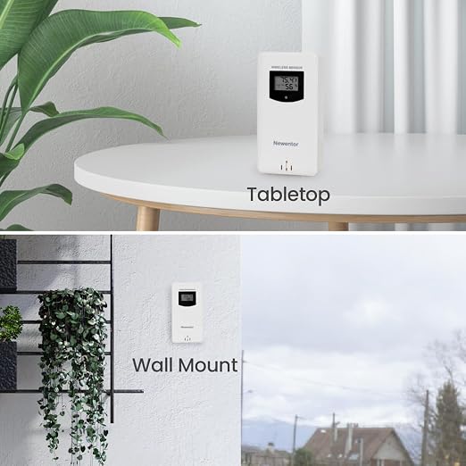 Newentor Indoor Outdoor Wireless Remote Sensor, Temperature and Humidity Meters - Image 3