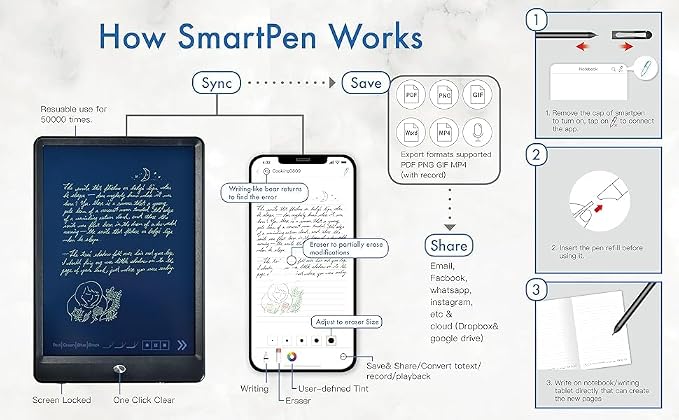 Ophaya Digital Smart Pen Smart Notebook and Board Writing Set - Image 9