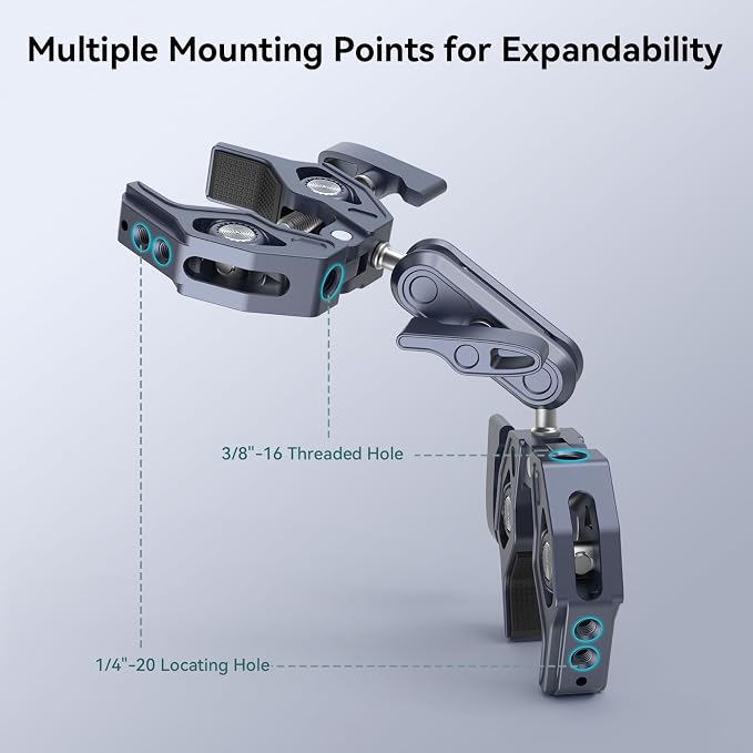 SMALLRIG Double Clamp Mount, Super Clamp Arm, - Image 8