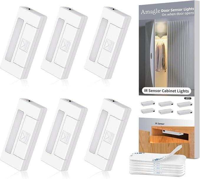 6 Pack Door Open Sensor Cabinet Lights, Cordless LED Cabinet Closet Light - Image 8