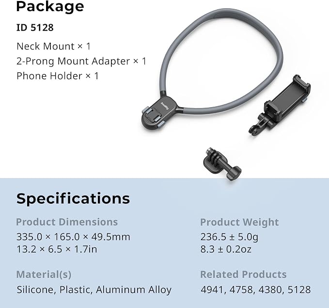 SMALLRIG Magnetic Neck Mount for Action Cameras & Phones, Comfortable POV - Image 8