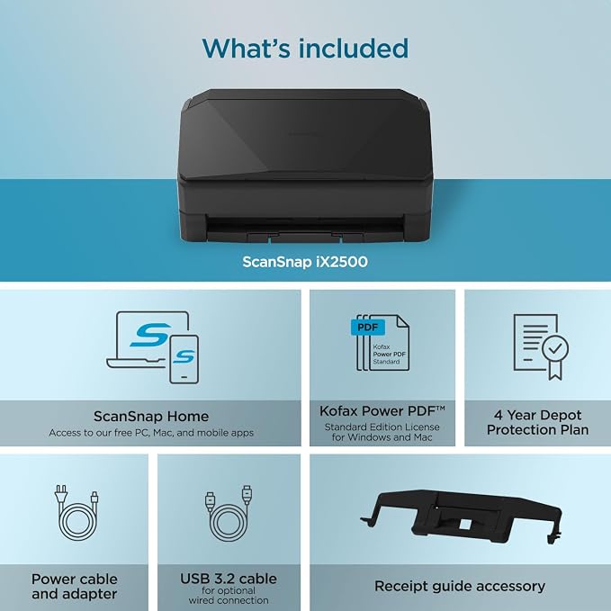 ScanSnap iX2500 Premium Wireless or USB High-Speed Cloud Enabled Document - Image 7