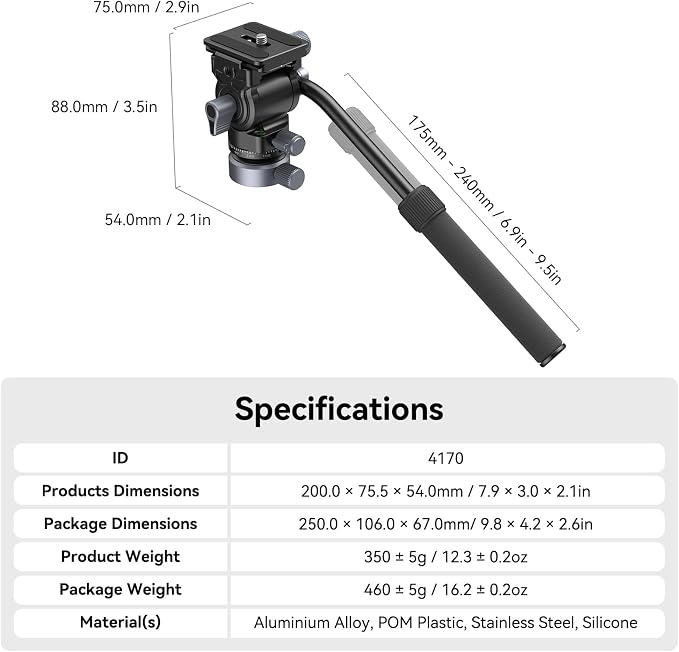 SmallRig Video Head with Leveling Base, Quick Release Plate - Image 10