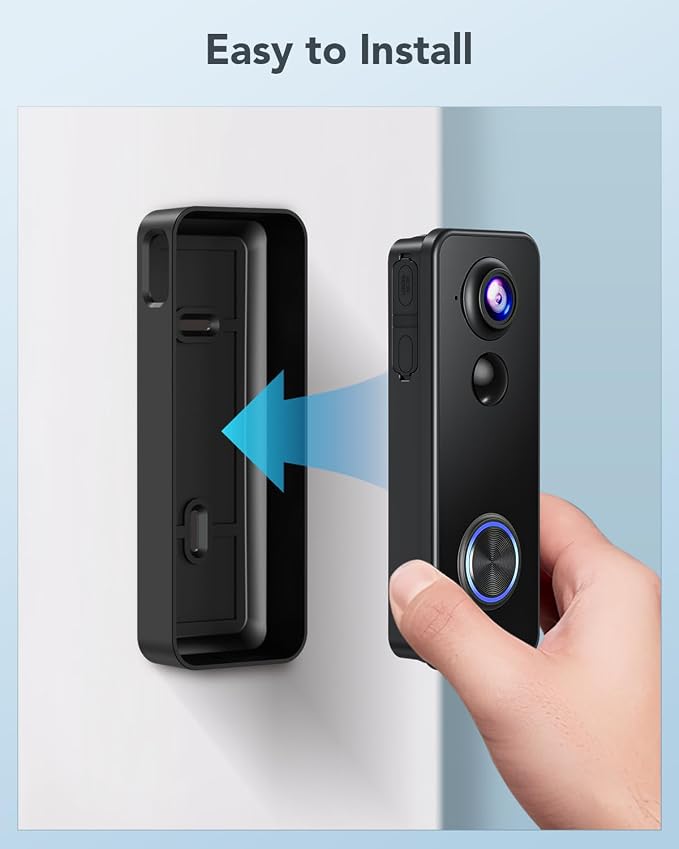 XTU Battery Doorbell, 180° Head-to-Toe Video, Live View - Image 9