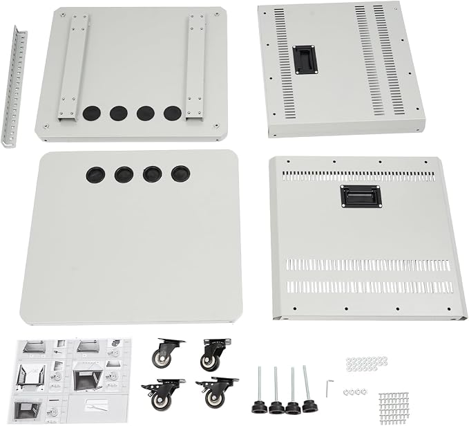 9U Stereo & Studio Rack with Wheels, Open Frame Audio Rack Cabinet, Rolling - Image 9