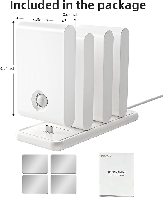 EZVALO Motion Sensor Night Lights, Rechargeable 1500mAh LED Stair Lights - Image 9
