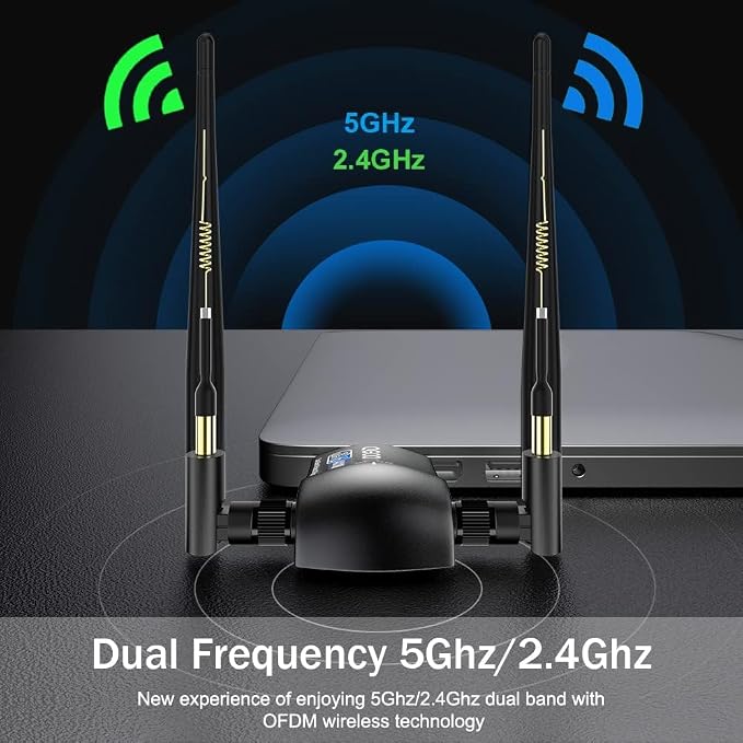 WiFi Adapter for Desktop PC:USB 3.0 AX1800 WiFi 6 Dongle 5Ghz/2.4Ghz Dual Band - Image 7