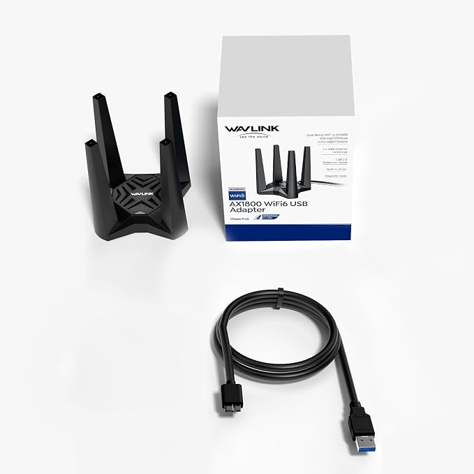 WAVLINK AX1800 USB WiFi 6 Adapter, Dual Band 5GHz/2.4GHz USB 3.0 WiFi Adapter - Image 9